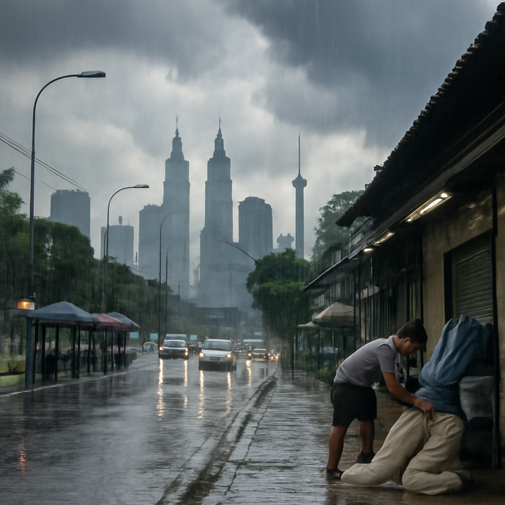 KL heavy rain preparedness scene