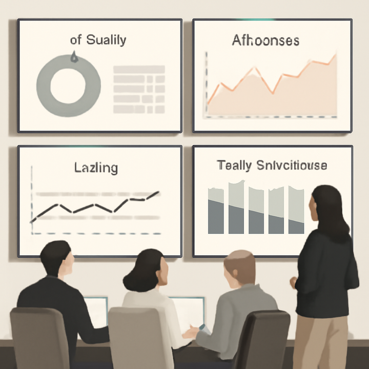 Operations team reviewing AI quality dashboards